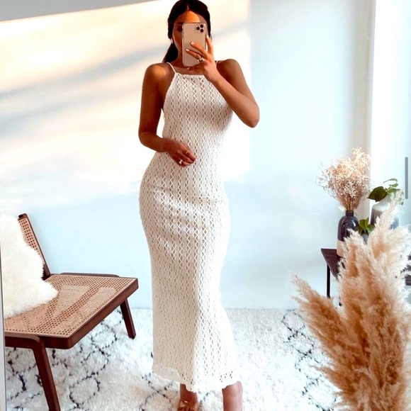 white christmas dresses Zara Rose Crochet Maxi Dress main image 0